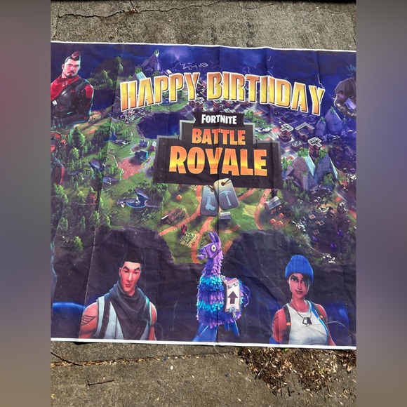 Fortnite Battle Royale Happy birthday background, 4 ft x 3 ft, & 5 x 7 - Picture 3 of 7
